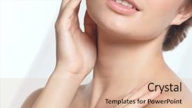  Presentation with look - Slide deck enhanced with skin treatment - closeup of young woman face background and a lemonade colored foreground