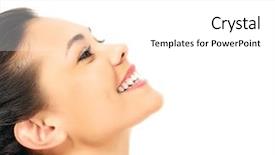  Presentation with pretty girl - Slides with skin treatment - pretty girl looking at something background and a white colored foreground