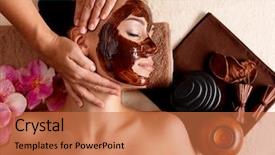  Presentation with face massage spa skin - Colorful presentation enhanced with skin treatment - spa massage for young woman backdrop and a  colored foreground