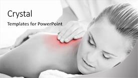  Presentation with treatment - Cool new presentation with skin tumor - woman getting massaging treatment backdrop and a white colored foreground