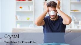  Presentation with trauma and plastic surgery - Slide deck with skin tumor - young man recovering healing background and a  colored foreground