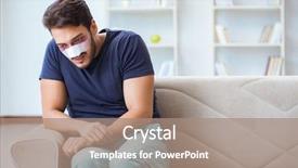  Presentation with plastic surgery - PPT theme featuring skin tumor - young man recovering healing background and a  colored foreground