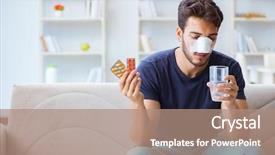  Presentation with plastic surgery - Theme having skin tumor - young man recovering healing background and a coral colored foreground