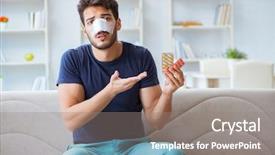  Presentation with plastic surgery - PPT theme having skin tumor - young man recovering healing background and a  colored foreground