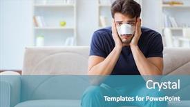  Presentation with divine healing - Cool new PPT layouts with skin tumor - young man recovering healing backdrop and a teal colored foreground