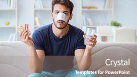  Presentation with plastic surgery - Presentation theme enhanced with skin tumor - young man recovering healing background and a gray colored foreground