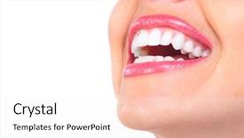  Presentation with teeth whitening - PPT layouts featuring skin whitening - beautiful young woman teeth isolated background and a  colored foreground