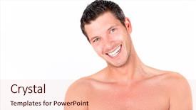  Presentation with college education happy smiling - Theme with skin whitening - happy smiling man laughing tooth background and a lemonade colored foreground