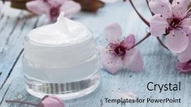  Presentation with natural skincare - Amazing presentation theme having skincare - natural facial cream with beauty backdrop and a light blue colored foreground