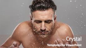  Presentation with skincare - PPT layouts with skincare - picture of handsome mature man background and a tawny brown colored foreground