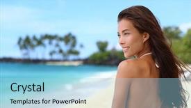  Presentation with skincare - Beautiful PPT layouts featuring skincare asian beauty woman sun backdrop and a  colored foreground