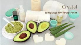  Presentation with oil products - Slide deck enhanced with skincare-beauty-treatment-with-aloe background and a lemonade colored foreground