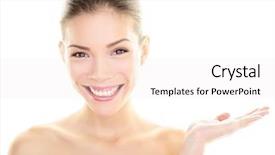  Presentation with glowing skin - PPT theme consisting of open hand healthy glowing background and a sky blue colored foreground