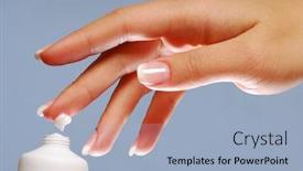  Presentation with skincare - Presentation theme consisting of skincare-moisturizer-on-the-end background and a light blue colored foreground