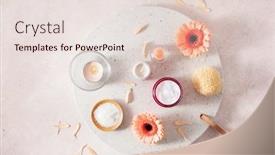  Presentation with natural skincare - Slides with skincare-products-and-daisy-flowers background and a lemonade colored foreground