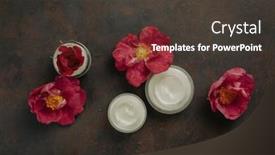  Presentation with natural skincare - Slides enhanced with skincare-products-and-dog-rose background and a  colored foreground