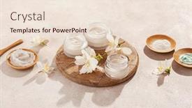  Presentation with natural skincare - Presentation design enhanced with skincare-products-and-jasmine-flowers background and a lemonade colored foreground