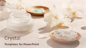  Presentation with natural skincare - Slide deck with skincare-products-and-jasmine-flowers background and a lemonade colored foreground