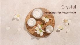  Presentation with natural skincare - Presentation theme with skincare-products-and-jasmine-flowers background and a lemonade colored foreground