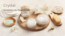  Presentation with natural skincare - Presentation design having skincare-products-and-jasmine-flowers background and a lemonade colored foreground