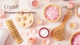  Presentation with natural skincare - Presentation theme featuring skincare-products-and-rose-flowers background and a lemonade colored foreground