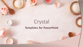  Presentation with natural skincare - Presentation theme with skincare-products-and-rose-flowers background and a sky blue colored foreground