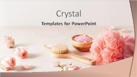  Presentation with natural skincare - Beautiful slide deck featuring skincare-products-and-rose-flowers backdrop and a sky blue colored foreground