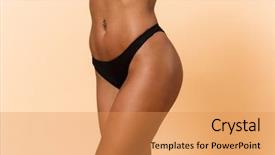  Presentation with black and darg orang preson - Cool new presentation theme with skinned woman 20s wearing black backdrop and a yellow colored foreground