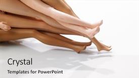  Presentation with doll - Cool new PPT theme with skinnies - skinny doll legs backdrop and a light gray colored foreground