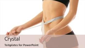  Presentation with tape audio enthusiasts - Cool new presentation theme with skinny - athletic woman with measure tape backdrop and a soft green colored foreground