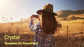  Presentation with hat - Audience pleasing slide set consisting of skinny girl wearing hat taking backdrop and a tawny brown colored foreground