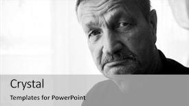  Presentation with old man - PPT layouts having skinny men - sad old man background and a  colored foreground