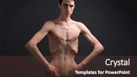  Presentation with anorexia - Presentation having skinny young man with anorexia background and a tawny brown colored foreground
