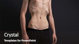  Presentation with anorexia - Slides enhanced with skinny young man with anorexia background and a wine colored foreground