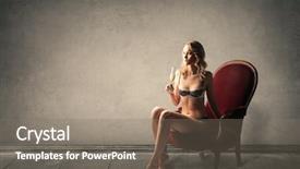  Presentation with red - Amazing slide set having skinnygirl wine - girl in lingerie sitting backdrop and a gray colored foreground