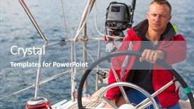  Presentation with controls - Colorful slide deck enhanced with skipper at the helm controls backdrop and a gray colored foreground