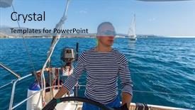  Presentation with controls - Theme enhanced with skipper at the helm controls background and a light blue colored foreground