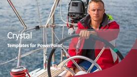  Presentation with controls - Presentation design having skipper at the helm controls background and a gray colored foreground