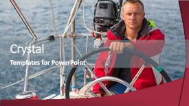 Presentation with controls - Amazing PPT layouts having skipper at the helm controls backdrop and a gray colored foreground