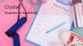  Presentation with meal plan - Cool new presentation with skipping meals - meal plan and sports equipment backdrop and a coral colored foreground
