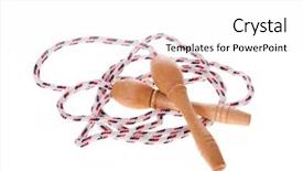  Presentation with rope jumping or bungee jumping - Colorful presentation theme enhanced with skipping or jump rope isolated backdrop and a white colored foreground