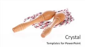  Presentation with rope jumping or bungee jumping - Cool new presentation theme with skipping or jump rope isolated backdrop and a white colored foreground