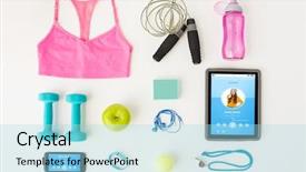  Presentation with technology and health - Colorful presentation enhanced with skipping rope - sport fitness healthy lifestyle technology backdrop and a light blue colored foreground