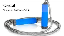  Presentation with rope - PPT theme featuring skipping rope isolated on white background and a white colored foreground