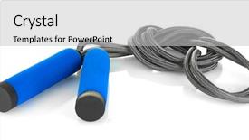  Presentation with rope - Amazing PPT theme having skipping rope isolated on white backdrop and a light gray colored foreground