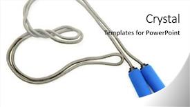  Presentation with rope - Colorful slide deck enhanced with skipping rope isolated on white backdrop and a  colored foreground