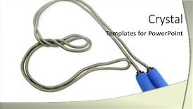  Presentation with hanging rope pictures white - Slide set with skipping rope isolated on white background and a white colored foreground