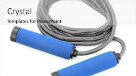  Presentation with hanging rope pictures white - Presentation design featuring skipping rope isolated on white background and a light gray colored foreground