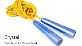  Presentation with hanging rope pictures white - Colorful slide set enhanced with skipping rope isolated on white backdrop and a white colored foreground