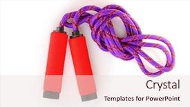  Presentation with rope - Slide set featuring skipping rope isolated on white background and a  colored foreground